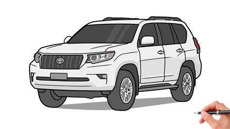 How To Draw A Toyota Land Cruiser Prado 2018 Drawing Toyota Suv 2019