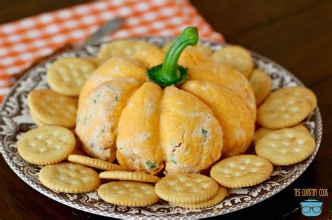 Pumpkin Shaped Cheeseball The Country Cook