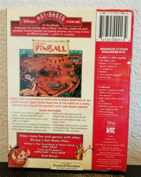 DISNEY HOT Shots Timon Pumbaa s Jungle flipper fenêtres Mac CD Rom jeu EUR 12 76 PicClick FR