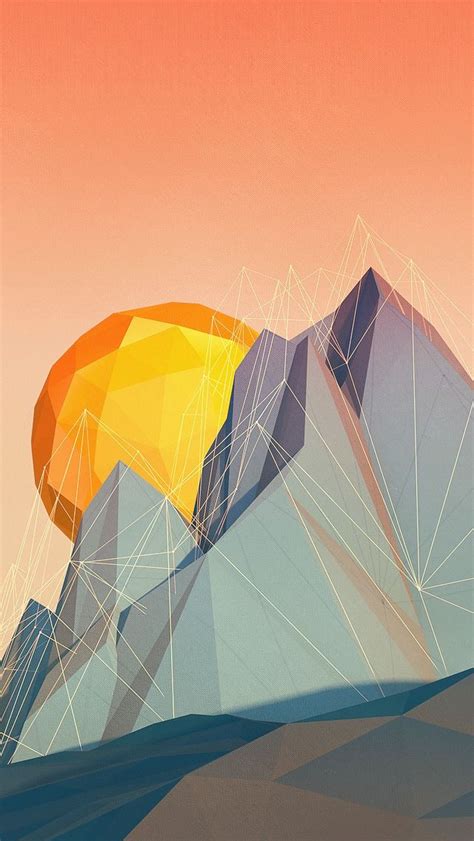 Polygon Sunrise Polygon Art Geometric Art Low Poly Art