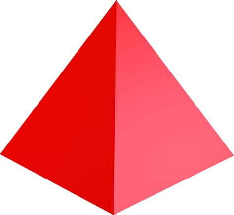 D Render Of A Red Pyramid Geometric Shape Png