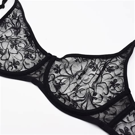 Womens Lace Sheer Bra Non Padded Bras See Through Sexy Lingerie Underwire Bh Top Ebay