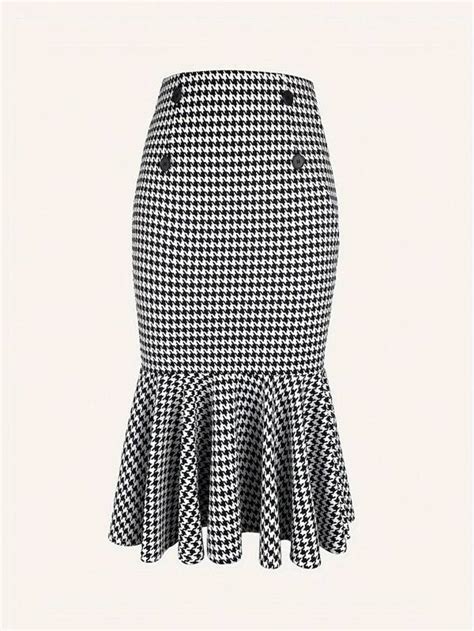 Search Houndstooth Skirt Shein Usa