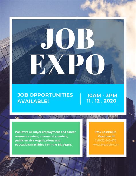 Colorful Job Expo Poster Template