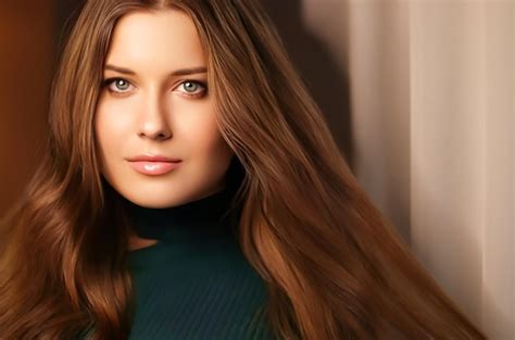 Premium Photo Hairstyle Beauty And Hair Care Beautiful Woman With Long Healthy Hair Brunette