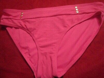 Time And Tru Womens Bikini Bottoms Button Front Mid Rise Bikini Swimwear X Ebay