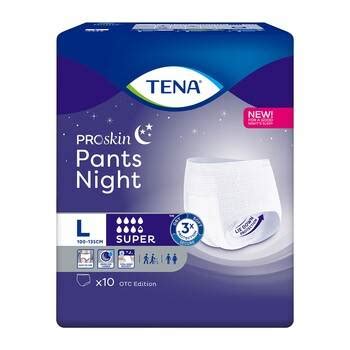 TENA Pants ProSkin Super Night L Majtki chłonne x 10 szt Higiena i