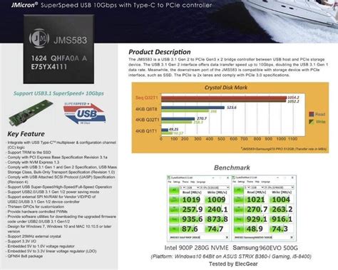 USB 3 1 NVMe PCIe M 2 SSD Enclosure ElecGear NV C01 External Aluminum