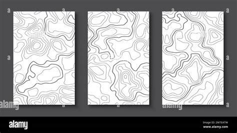 Contour Lines For Topographic Maps Geographic Map Drawing Vector