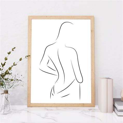 Woman Line Art Woman Body Line Art Female Nude Printable One Line