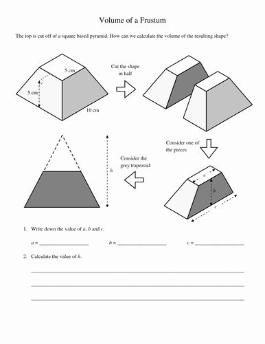 50 Volume Of Pyramids Worksheet