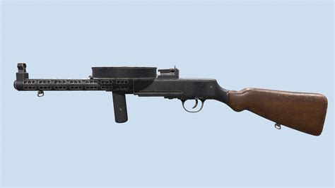 3D Degtyaryov PPD-30 Submachine Gun Low-poly PBR Model - TurboSquid 2017197