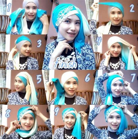 tutorial jilbab segi empat  kebaya dua warna ide perpaduan warna