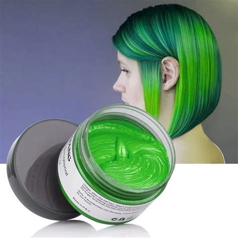 MOFAJANG Color Hair Wax Trend Green Hair Wax Disposable Easy Color Lasting Not Fade Color Hair ...