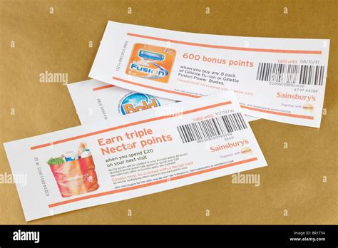 Sainsburys nectar card award vouchers Stock Photo - Alamy