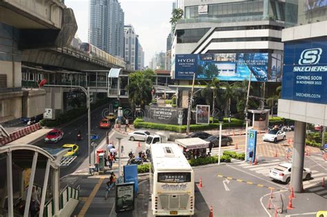 Sukhumvit Road View From Asok BTS Station Bangkok Thailand Editorial