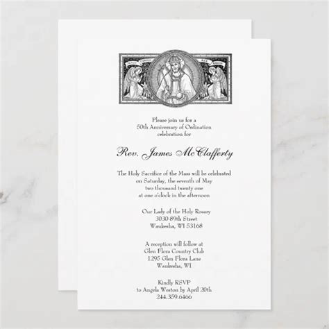 Invitación Aniversario de la Ordenación del Sacerdote Católic Zazzle es