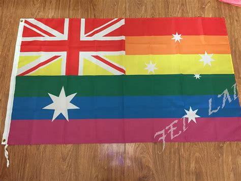X Ft Gay Pride Australian Flag High Quality Digital Printing Rainbow Banner Free Shipping