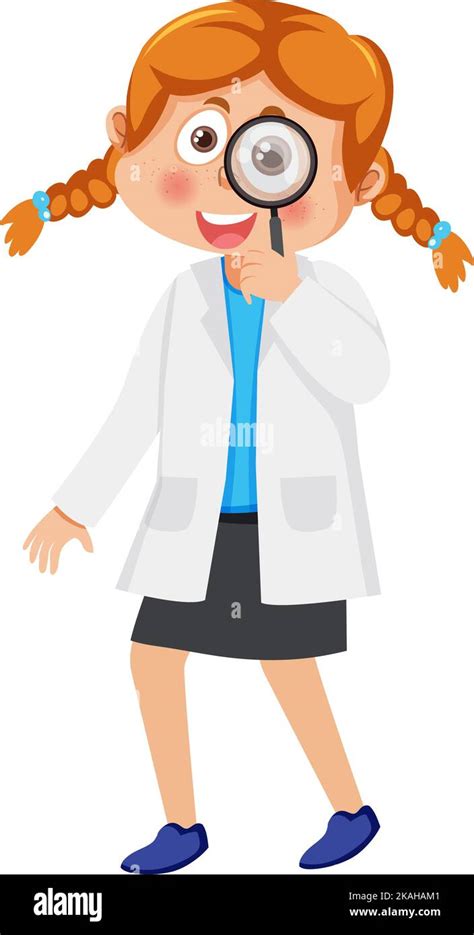 Cute Scientist Girl Cartoon Character Illustration Stock Vector Image And Art Alamy