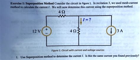 SOLVED Exercise 1 Superposition Method Consider The Circuit In Figure