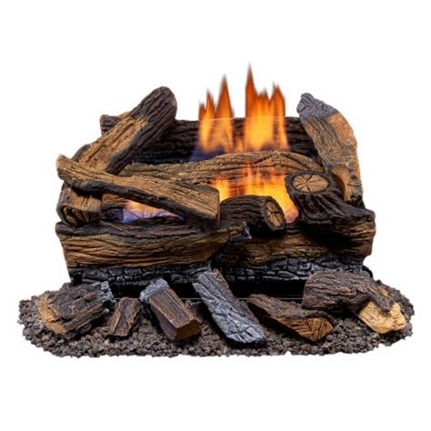 Duluth Forge 18 Inch Ventless Dual Fuel Gas Log Set W Thermostat Split Red Oak 2 Piece Kroger