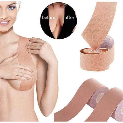 boob tape เทป แปะนม 5 ซม ยาว 5 เมตร รน Mbb03 เทปกาวปดจก เทปกาวแปะหนาอก แบบยกกระชบหนาอก