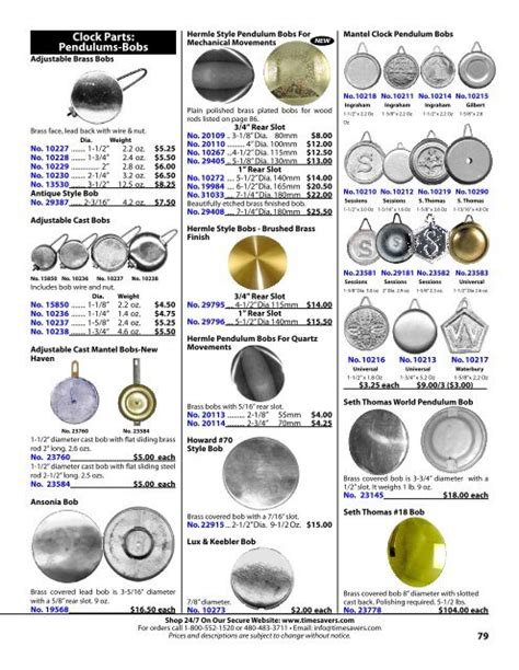 Clock Parts Pendulums Bobs Antique Clock Keys And Clock Parts