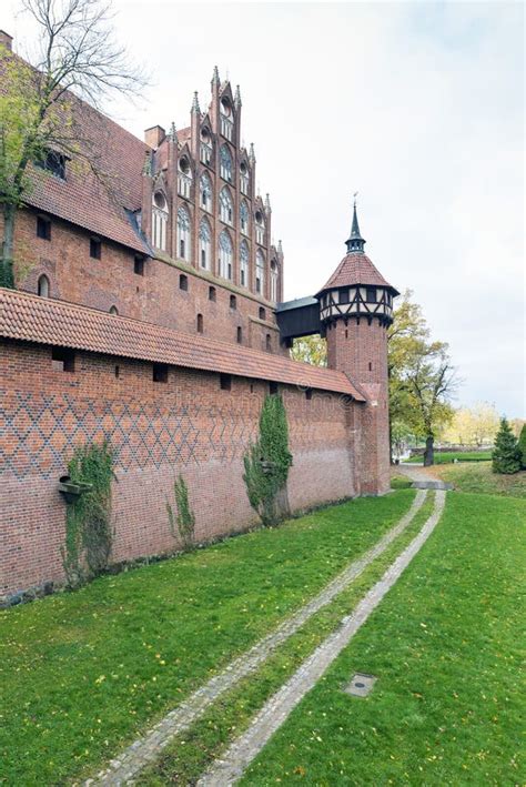 Medieval Malbork Castle On The River Nogat Editorial Photo Image Of