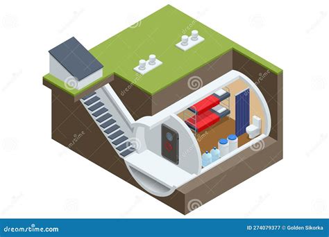 Bomb Shelter Icons Set Cartoon Vector. Bunker Bomb | CartoonDealer.com ...