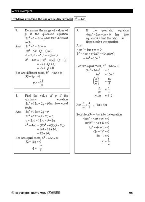 Quadratic Equation Add Math Form 4 Notes Tessshebaylo