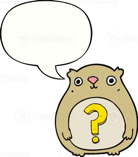 Cartoon Curious Bear With Speech Bubble 45004289 Png
