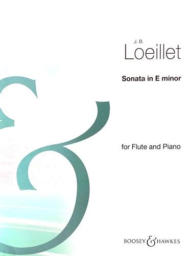 Loeillet JB Sonata In E Minor Carolyn Nussbaum Music Company