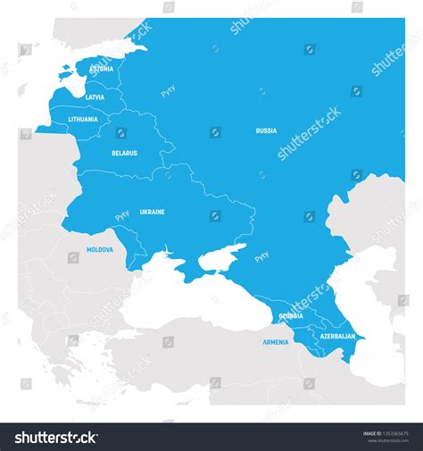 East Europe Region Map Countries Eastern Stock Vector (Royalty Free