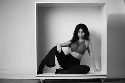 Sexy Beautiful Brunette Woman Lingerie Posing Decorative Box Studio White Stock Photo By Design