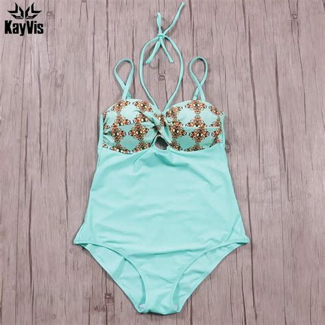 Kayvis Sexy Women Swimwear One Piece Swimsuit Female Solid Retro 2019