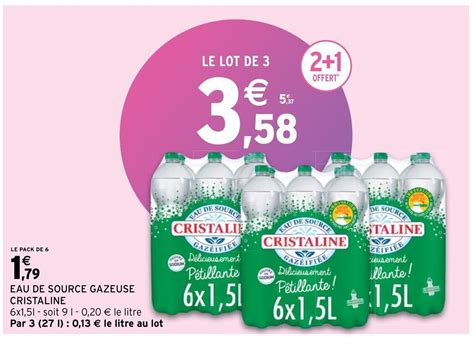 Promo Eau De Source Gazeuse Cristaline Chez Intermarch