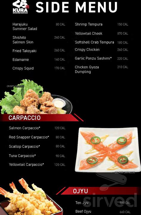 Kura Revolving Sushi Bar Menu In Cupertino California Usa