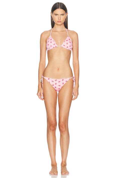 LoveShackFancy Harbor Bikini Set In Pink Smart Closet