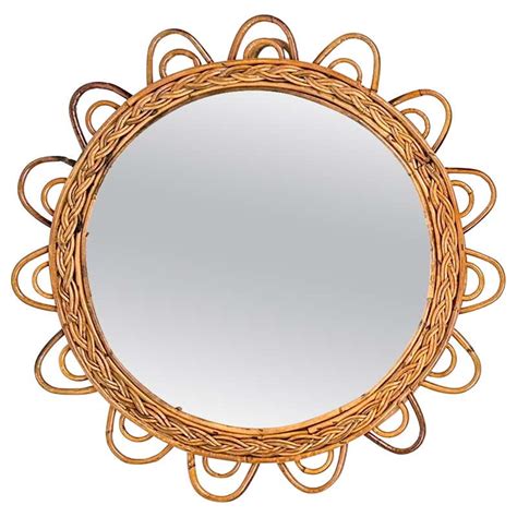 Large Rattan Sunburst Starburst Mirror 1960s For Sale At 1stdibs