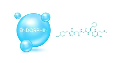 Endorphin Model Blue And Structural Chemical Formula Symbol 3D Icon