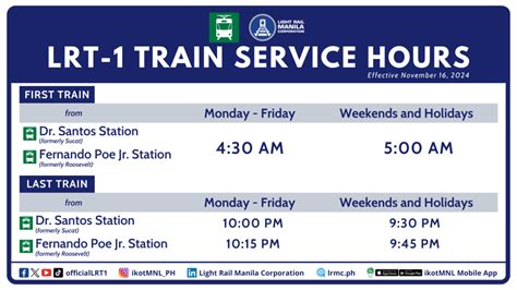 Operating Hours Light Rail Manila Corporation