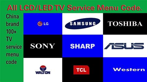 All Lcd Led Tv Service Menu Code Pro Hack Youtube