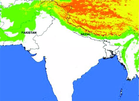 Map showing Himalayan regions spanning across India, Pakistan, and ...