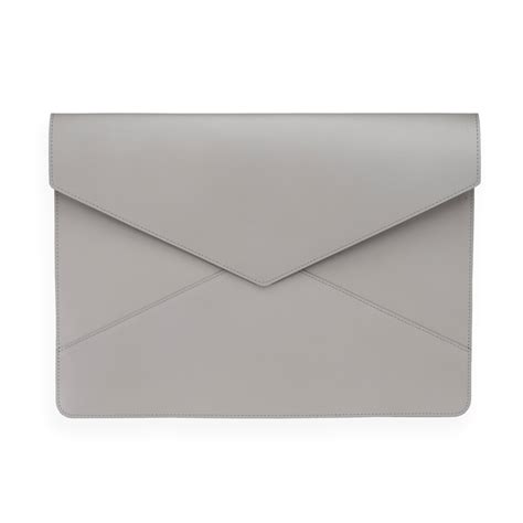 Bookbinders Design Leather Envelope Case Light Grey