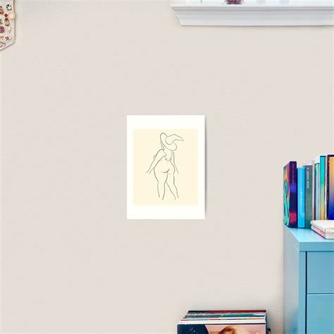Body Positive Line Art Featuring An Adorable Nude Curvy Witch By Bopo Watercolour Art Print