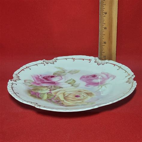 Antique Z S Co Bavaria Roses Marseille Handpainted Salad Etsy