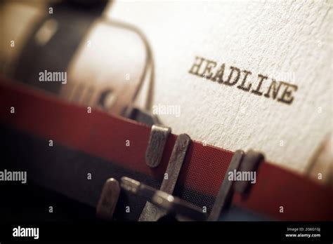 The Word Headline Written With A Typewriter Stock Photo Alamy