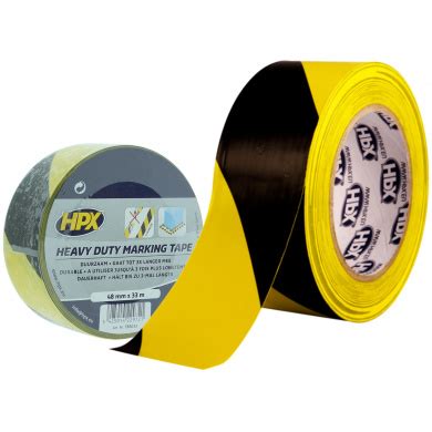 HPX Heavy Duty Floor Marking Tape YELLOW BLACK 48mm 33 Meter CROP