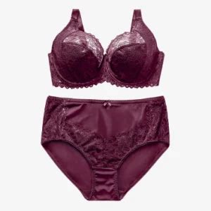 Fashion Lace Thin Bra Brief Set Lingerie Women Underwire Plus Size Bra And Panty Sets E Cup
