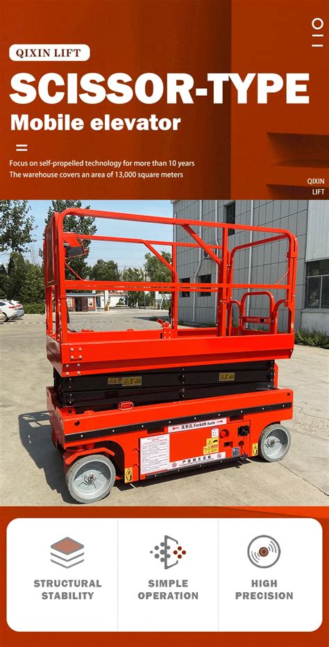 M M Man Lifting Automatic Scissor Lift Hydraulic Scaffolding Self